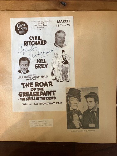 Cyril Ritchard Roar of  Greasepaint Original Autograph Circle Star Theater 1966 - Picture 1 of 2