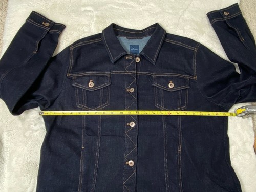 J. JILL Jeansjacke Knopfleiste Stretch dunkelblau Denim Damen Größe Large neu - Bild 5 von 14