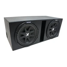 Universal Car Stereo Rhino Coated Ported Dual 10" Kicker Comp C10 Sub Box 2 Ohm
