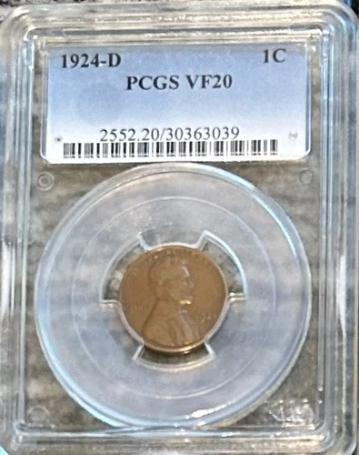 1924-D Lincoln Cent PCGS VF 20