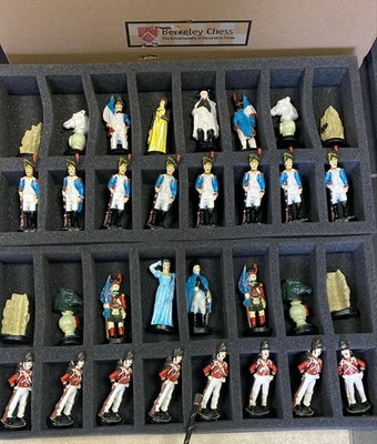 Berkeley Chess Battle Of Waterloo Schachfiguren Set Napoleon handbemalt OVP