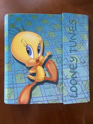 Warner Bros. 1999 Looney Tunes Binder With Tweety And Multiple Folders Brand New