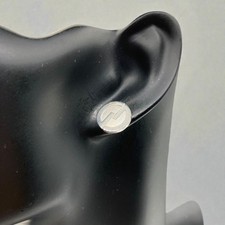 Orecchini tondi GUCCI in argento 925 con logo lucido doppio G tondo da uomo 1...