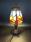 New ListingVintage Tiffany Style Dragonfly Mini Lamp Stained Glass Accent Accent Light MCM