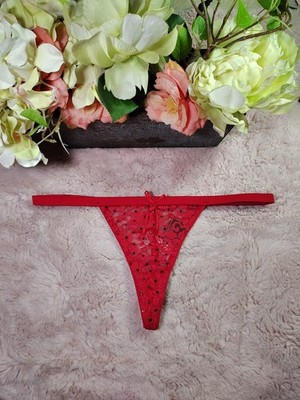 Vintage Victoria's Secret Sexy Little Things Minimalist Sparkle Lace Thong SML
