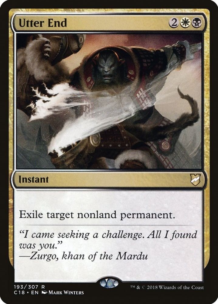 2018 Magic: The Gathering: Commander 2018 Utter End (#193, R, Moderately Played)