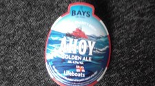 Bays Ahoy golden ale 4.7abv curved pump clip  New  Freepost Uk