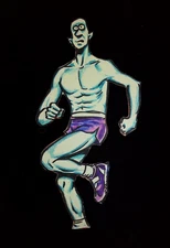 Robert James Wright Studio Art Collection Comic Book Neon Running Man Cut Out