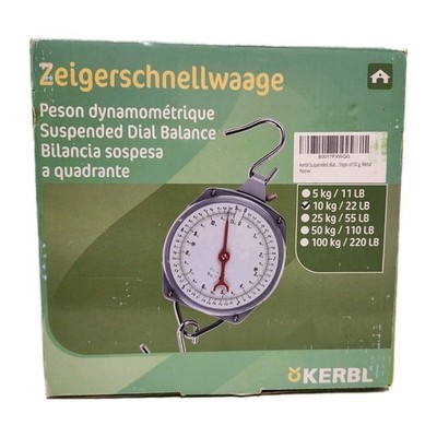 Kerbl 10kg / 22lb Suspended Dial Balance Scale W/ Metal Hook