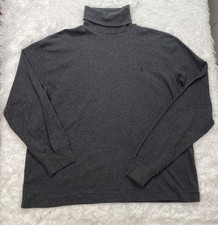 Polo Ralph Lauren Sport Men  s Turtleneck Shirt Size XL Gray Preppy 90s Vintage
