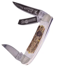Hen & Rooster Int Sowbelly Pocket Knife 1.4116 Steel Blades Deer Stag Handle
