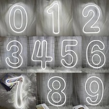 0-9 Number Neon Sign Birthday Beauty Salon Wedding Anniversary Room DIY Party De