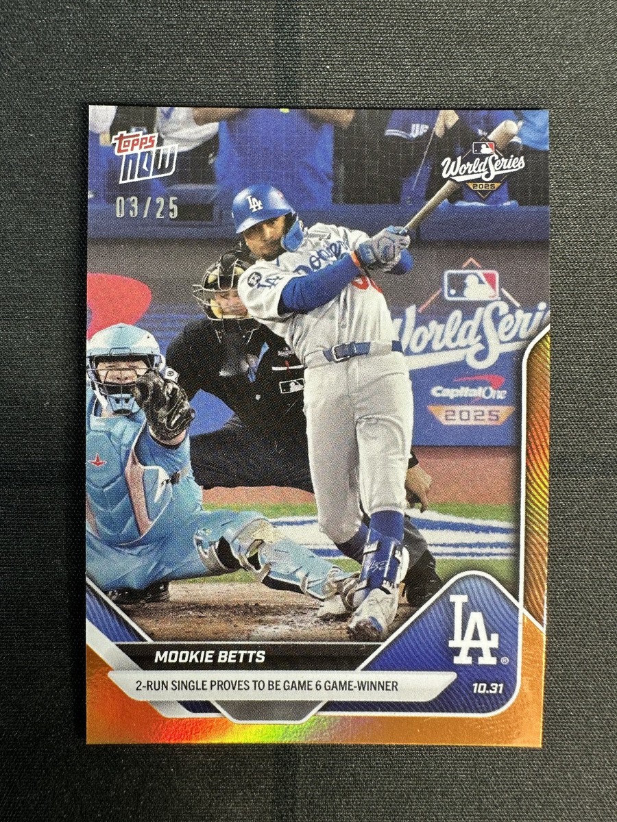 Mookie Betts World Series Win 2025 MLB Topps NOW - Card 915 Orange