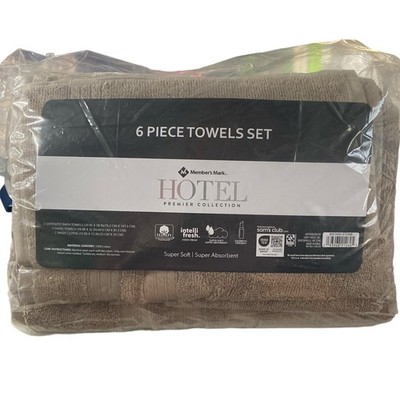 Member's Mark Hotel Premier 6-Piece Towel Set, Brown Stone