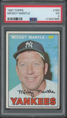 1967 Topps Baseball #150 Mickey Mantle VG PSA 3