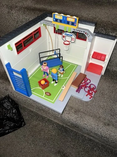 Vintage Retired Playmobil City Life #9454 School Gym Gymnasium INCOMPLETE