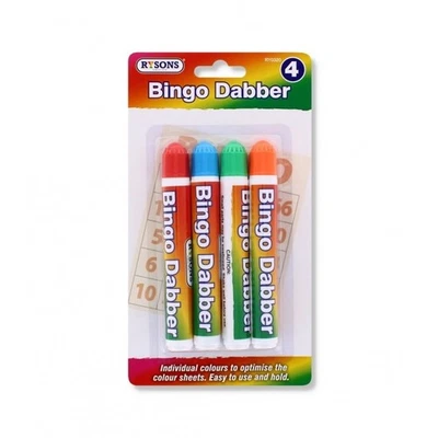 RYSONS 4-Pack Bingo Dabbers – Bold & Bright Ink Markers for Easy, Clear Marking