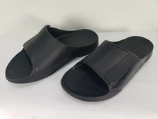 OOFOS OOAHH SPORT FLEX MATTE BLACK SLIDE SANDALS UNISEX WOMEN'S 12 MEN'S 10