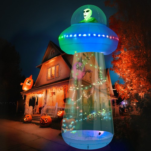 Decoración inflable de Halloween OVNI de 10 pies con LED para decoraciones de Halloween - Imagen 8 de 11