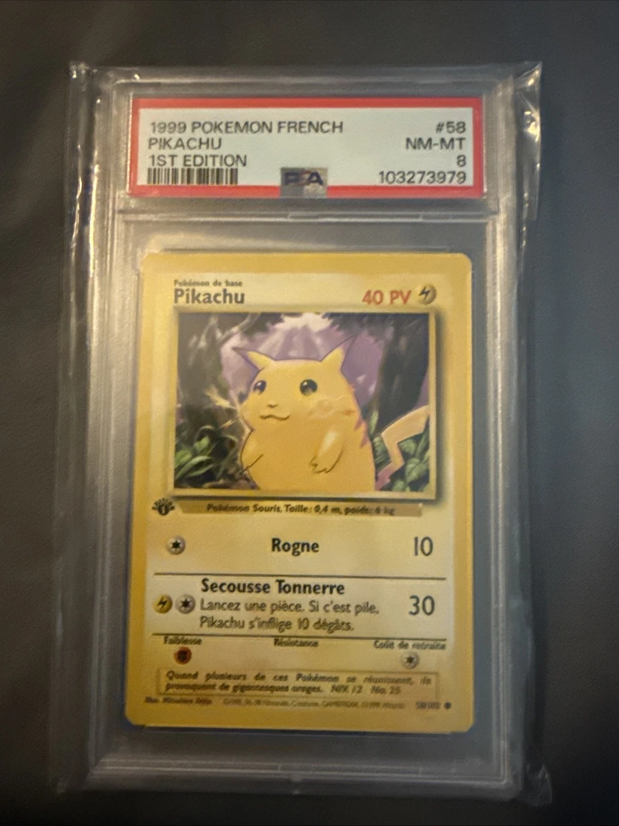 Pokémon TCG Base Set Pikachu Grade 8 Individual Collectible Card