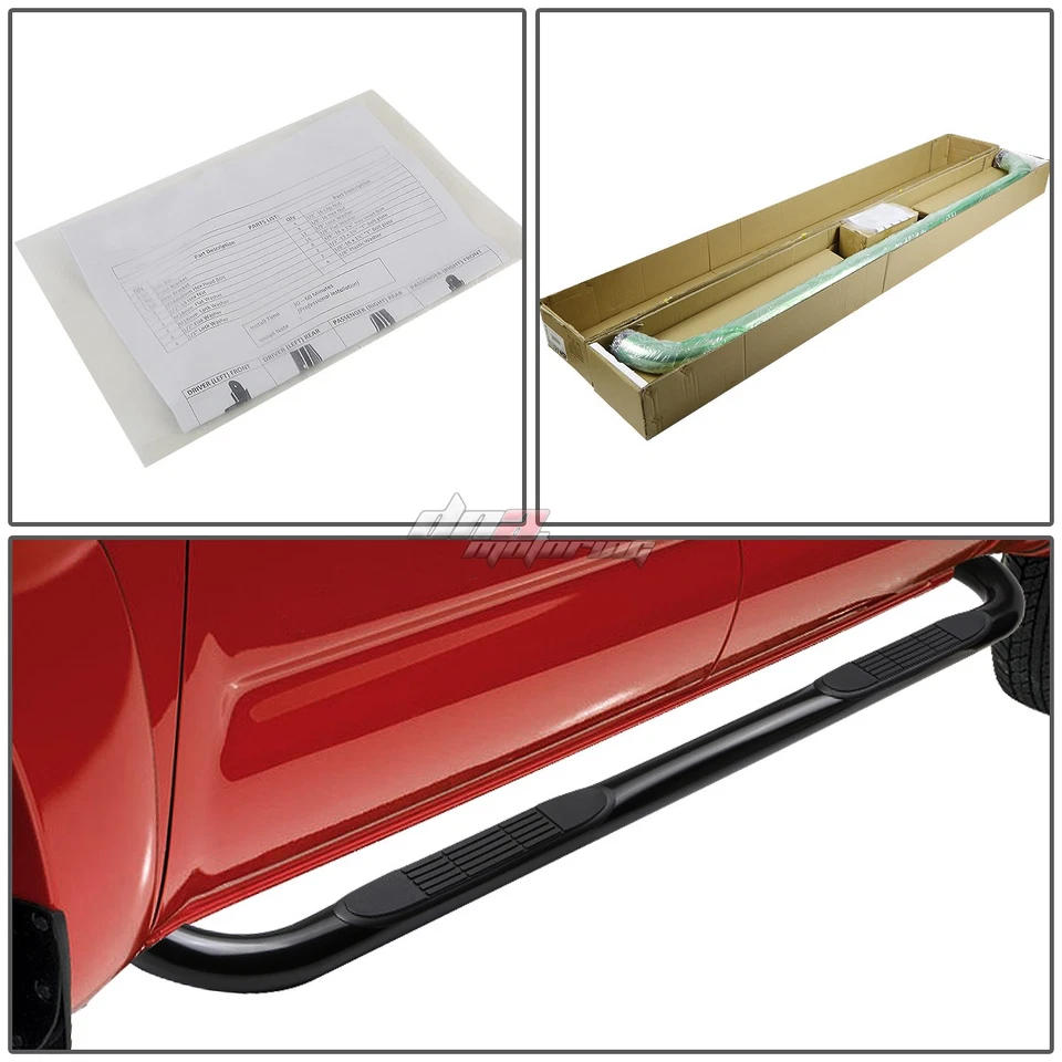 Para Silverado Sierra 2000-2019 cabina extendida 3" estribo Nerf Bar negro Foto 4 de 4