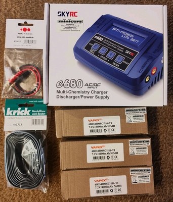 SkyRC e680 Ladegerät für LiPo LiFe NiCD & 3 Akkus NiMH Racingpack 7,2 V 4000 mAh