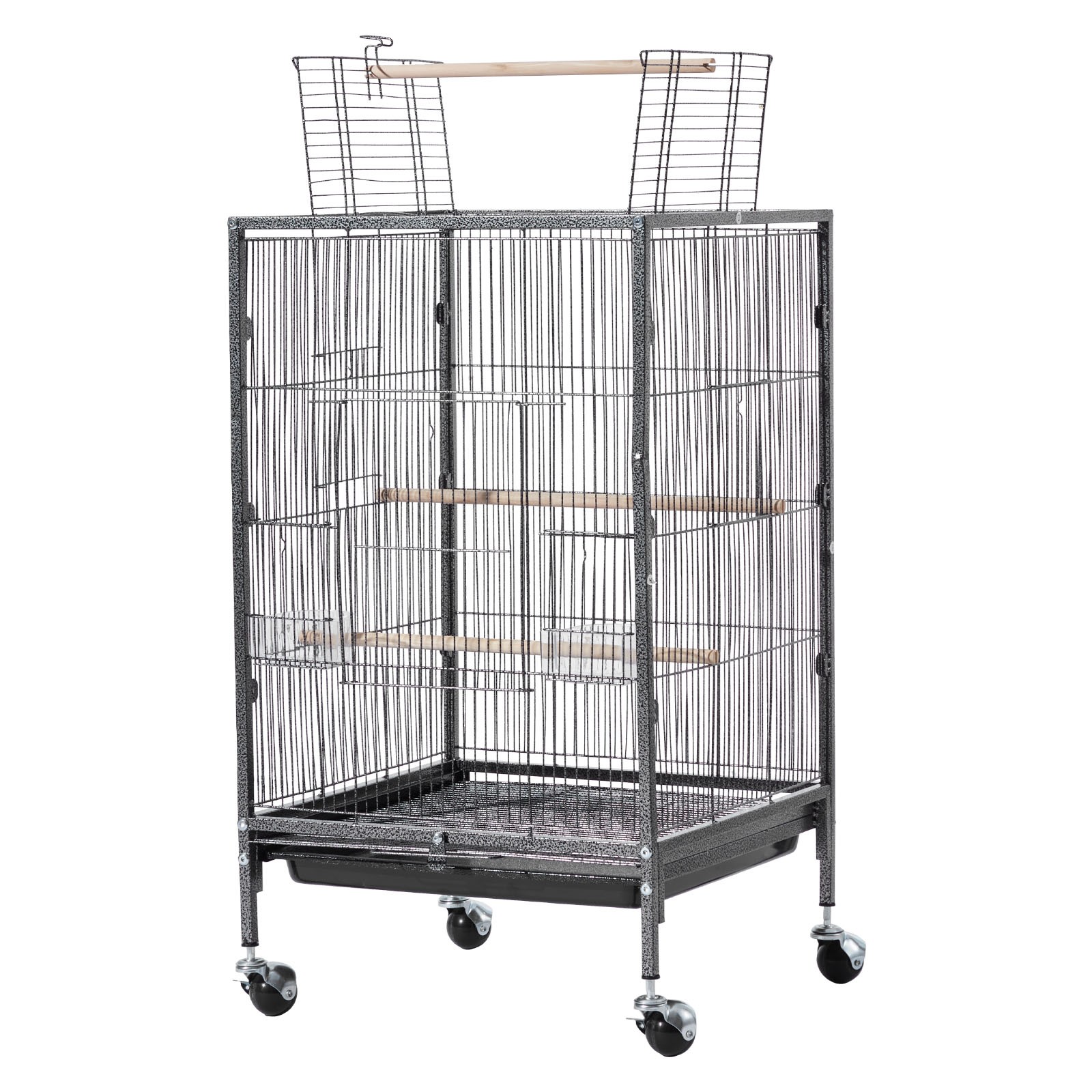Cage oiseaux facile à nettoyer Uimoso 46x46x77 cm avec roues et tiroir amovible