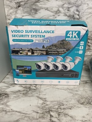 Video Surveillance Outdoor Security Camera System, 4K Ultra HD, New