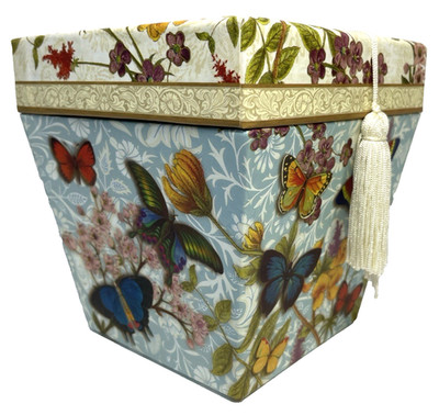 Punch Studio Gifted Line Kirshnet Decor Arts Box Butterfly Floral Tassel Top