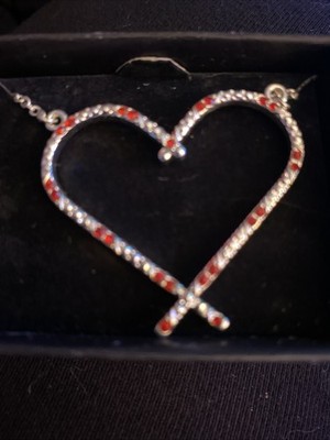 Avon Christmas Candy Cain Necklace Red and White