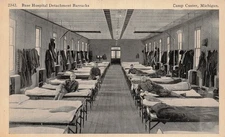 Camp Custer Michigan WWI Military Army Base Hospital Soldiers Vtg Postcard I24