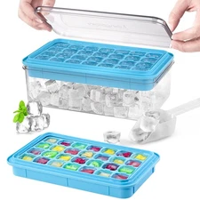 Ice Cube Tray with Lid and Bin, 56 Pcs Ice Cube Trays for Freezer, Ice Cube M...