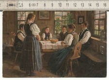 Cartolina d'epoca - W. Hasemann preghiera da tavolo Foresta Nera - 10-021