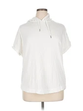 H By Halston Women White Pullover Hoodie XL