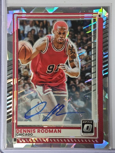 Dennis Rodman Auto 2025-26 Donruss Optic Cracked Ice /25 Chicago Bulls Legend