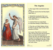 (2 copies) The Angelus Holy Prayer Card Catholic Mary Angel Gabriel Annunciation