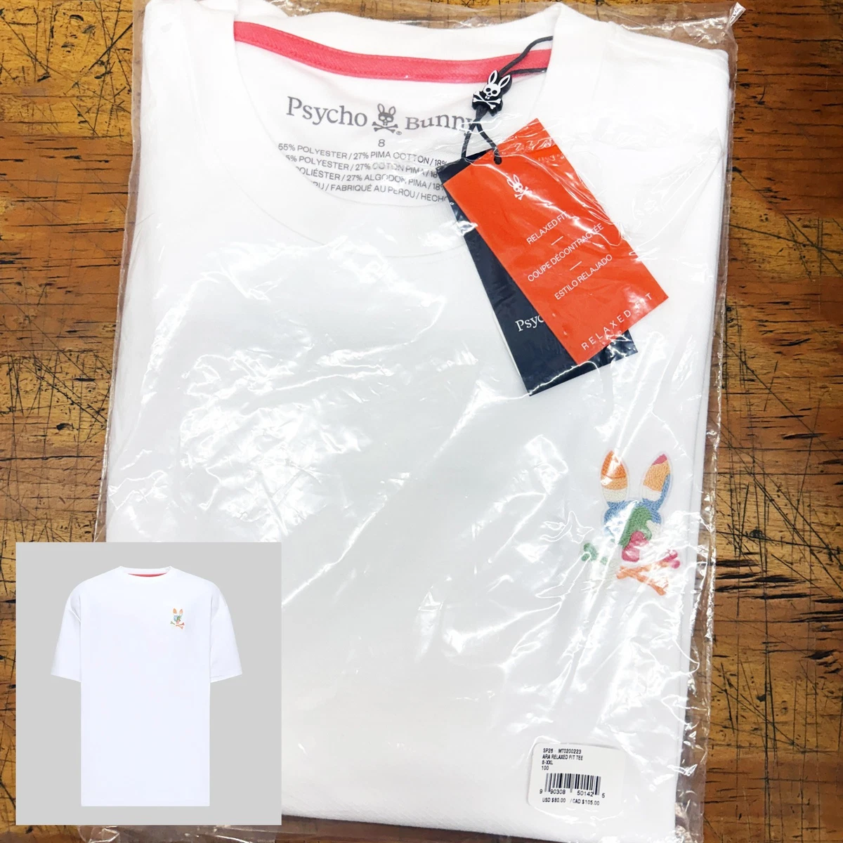 NEW* Men Psycho Bunny Ara Oversized WHIT (MT0200223 100) 👍 | eBay