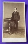 Photo CDV 1865 TOURTIN PARIS young boy leaning on a desk B108