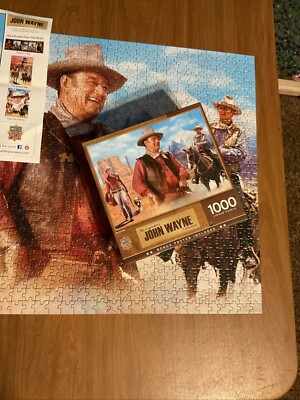 John Wayne Collectible 1000 Piece Jigsaw Puzzle with Poster 1 Piece Missing