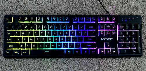Gaming Keyboard NPET LED Backlight Multi-Color K10V3 USB Connect Black VIDEO - 第 1/10 張圖片