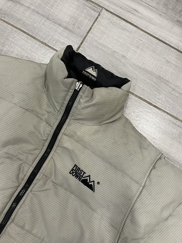 Vintage FIRST DOWN Puffer Jacket Black Reversible Heavy Men’s Size M - Picture 10 of 12