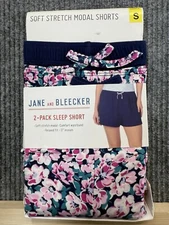 Jane and Bleecker Ladies 2 Pack Sleep Pajama Stretch Modal Shorts Size Small New