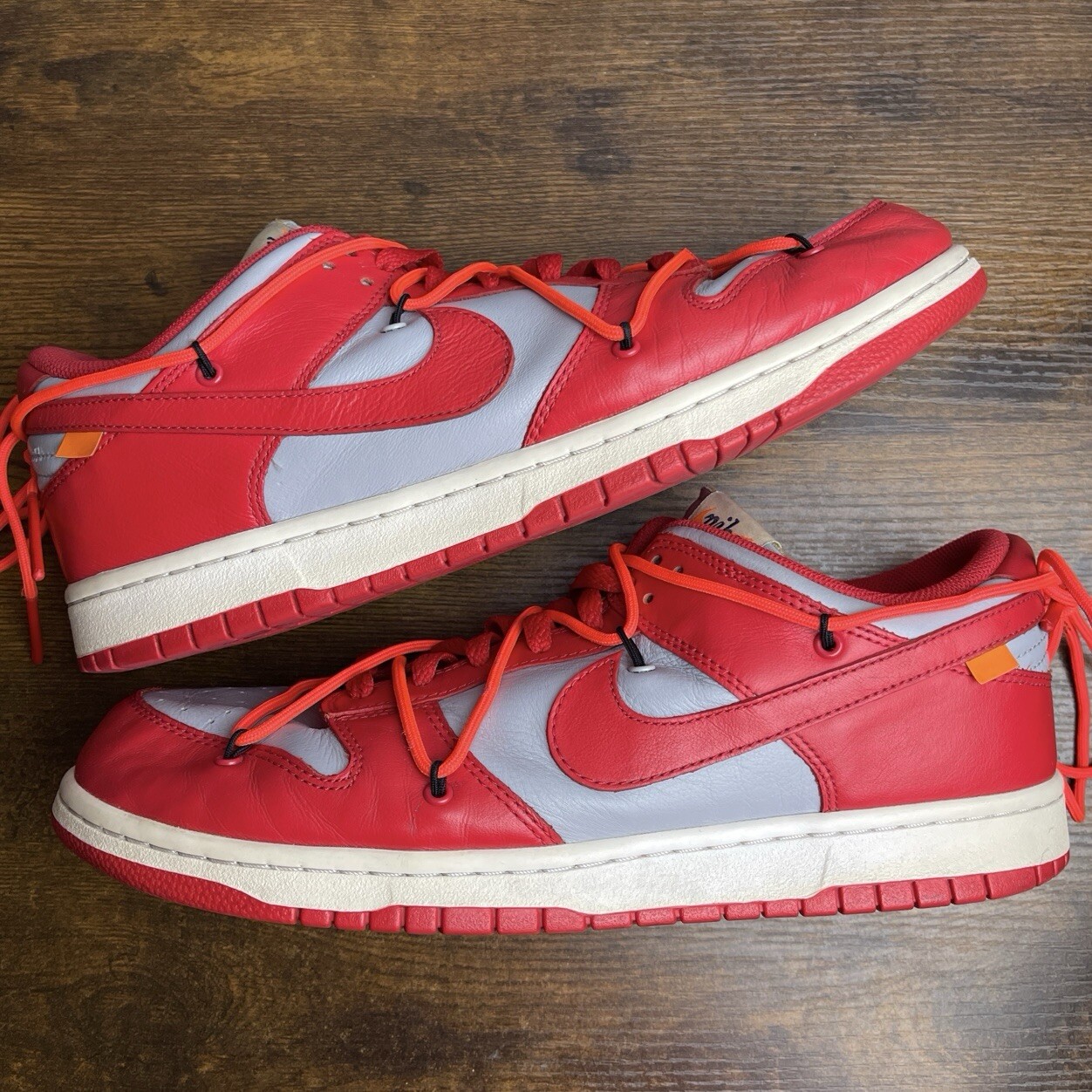 OFF WHITE X NIKE Nike Dunk Low x OFF WHITE University Red 2019 taglia 12 CT0856 600 scarpe uomo OG