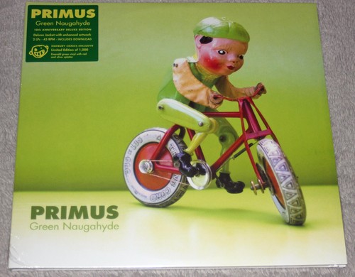 Primus Green Naugahyde Emerald w/ Red Silver Splatter Vinyl Newbury xxx/1000 OOP
