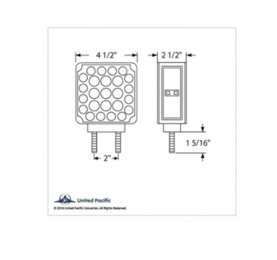 United Pacific 38759 Turn Signal Clear/Amber - 52 LED Double Stud