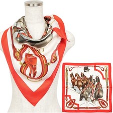 Hermes "ATTELAGE EN ARABALETE" Carre 90 Silk 100 Scarf Vintage Rare Cleaned