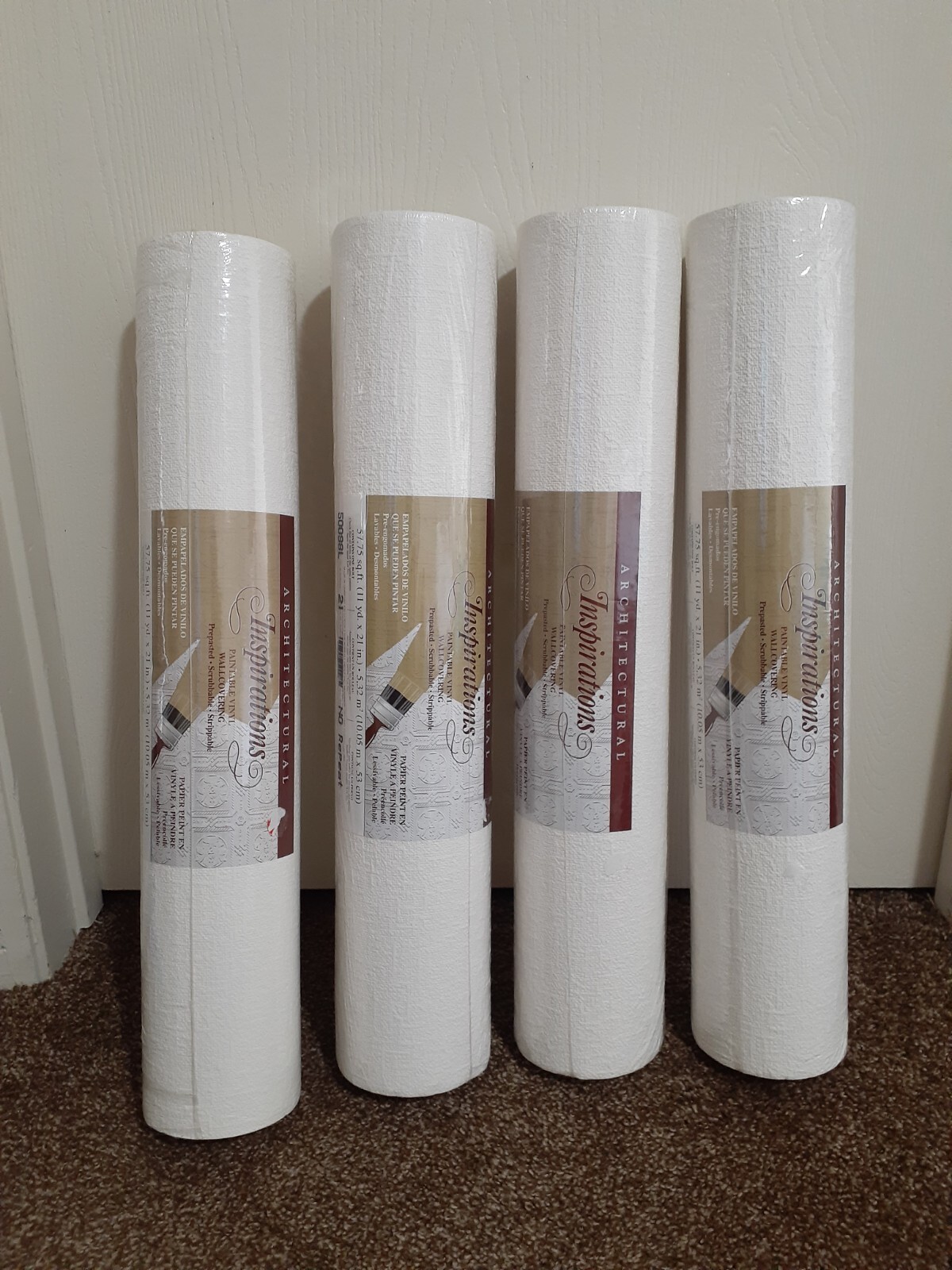 Architectural Inspirations Paintable Vinyl Wallcovering 4 Rolls 44yds x
