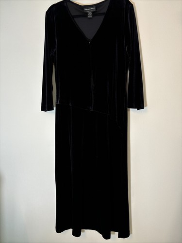 Connected Apparel MAXI DRESS Women's Size 16 Layered Button Top Goth Grunge D21