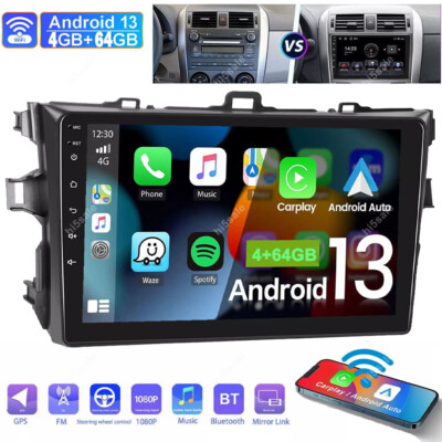 Android 13 Carplay Car Stereo Radio For Toyota Corolla 2009-2013 GPS Navi 4+64GB
