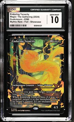mtg japanese cards duskmourn Magic: The Gathering: Enduring Tenacity (Showcase) (Its not a creature.) ENDURING TENACITY Duskmourn Japan Showcase